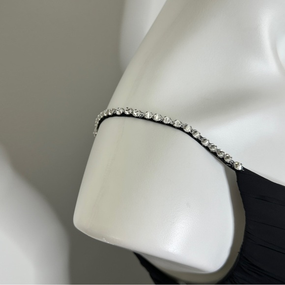 Jenny Packham Rhinestone Strap Short Bridesmaid Dress black NWT 8 - Picture 4 of 9